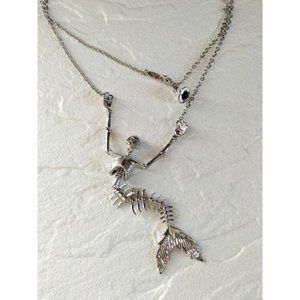 Vivienne Westwood Ariel Skeleton Mermaid Orb Necklace silver